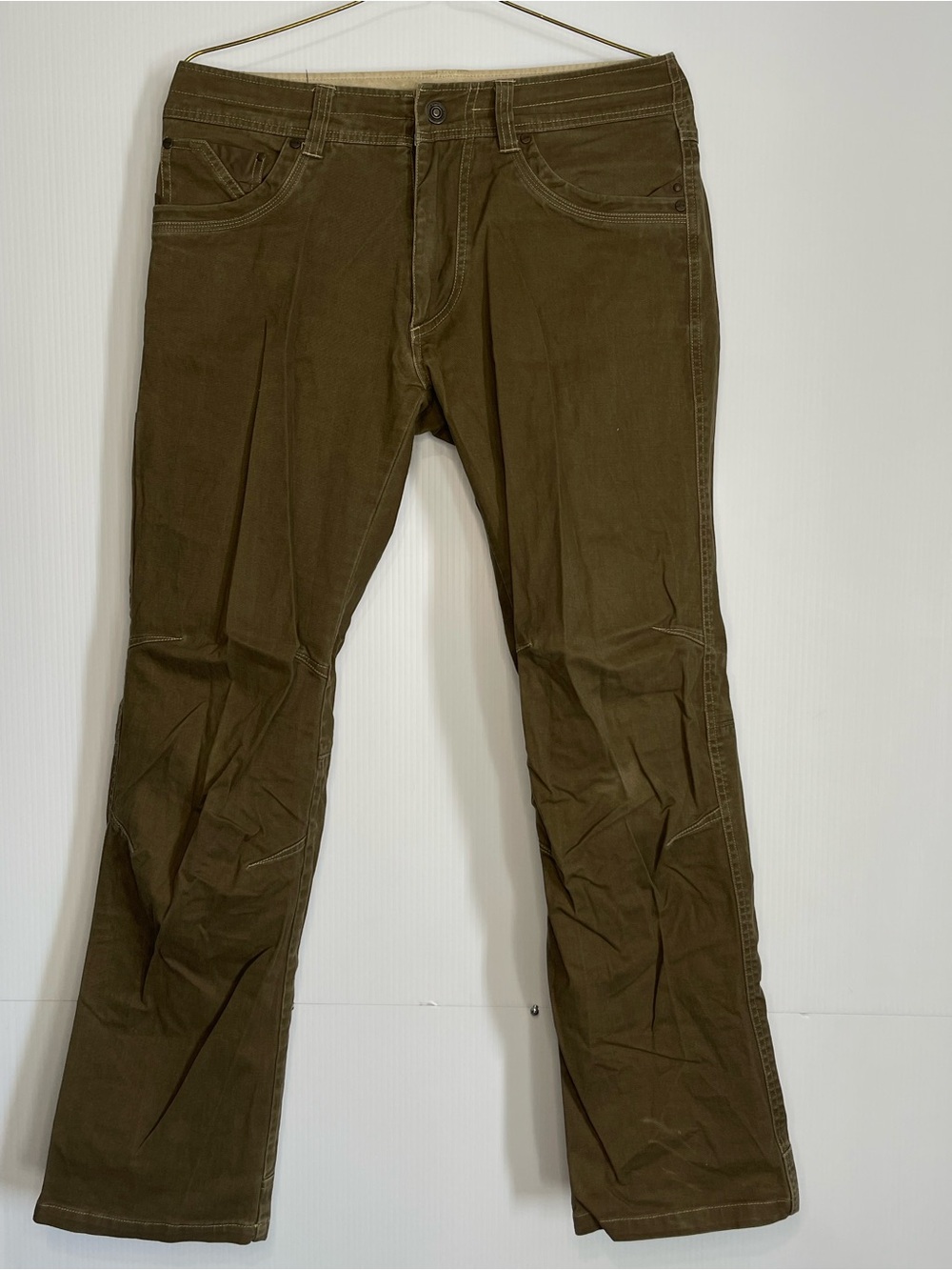 Men's Olive Green Straight-Leg Jeans